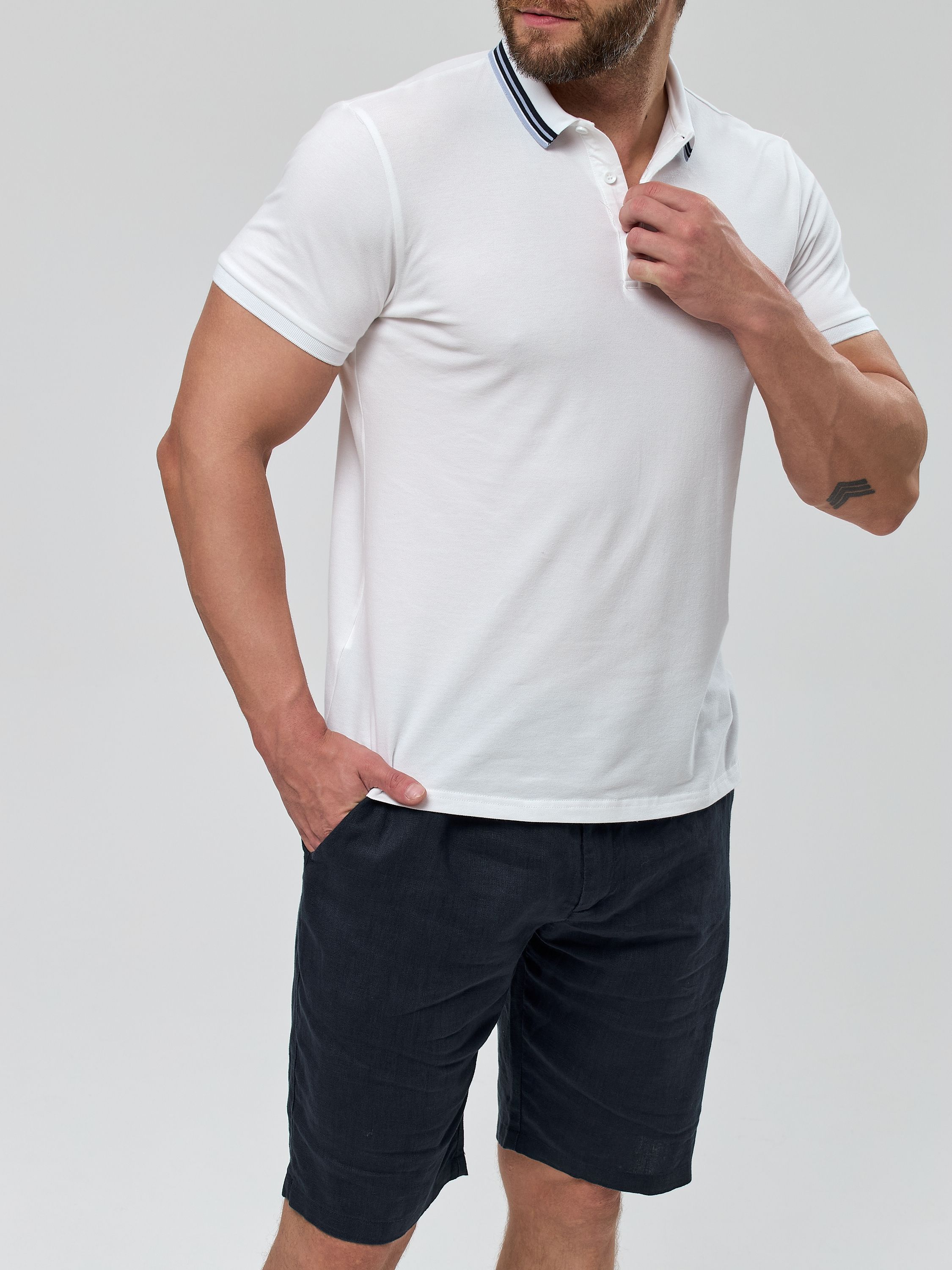 Поло муж. МС 2129 (M-6XL) (L белый)