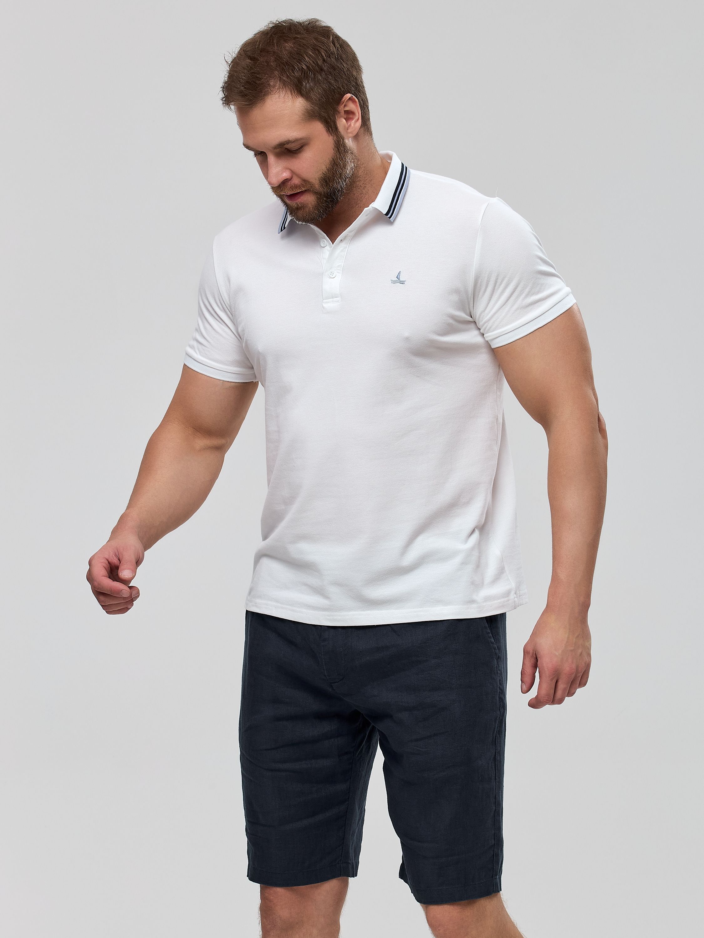 Поло муж. МС 2129 (M-6XL) (L белый)