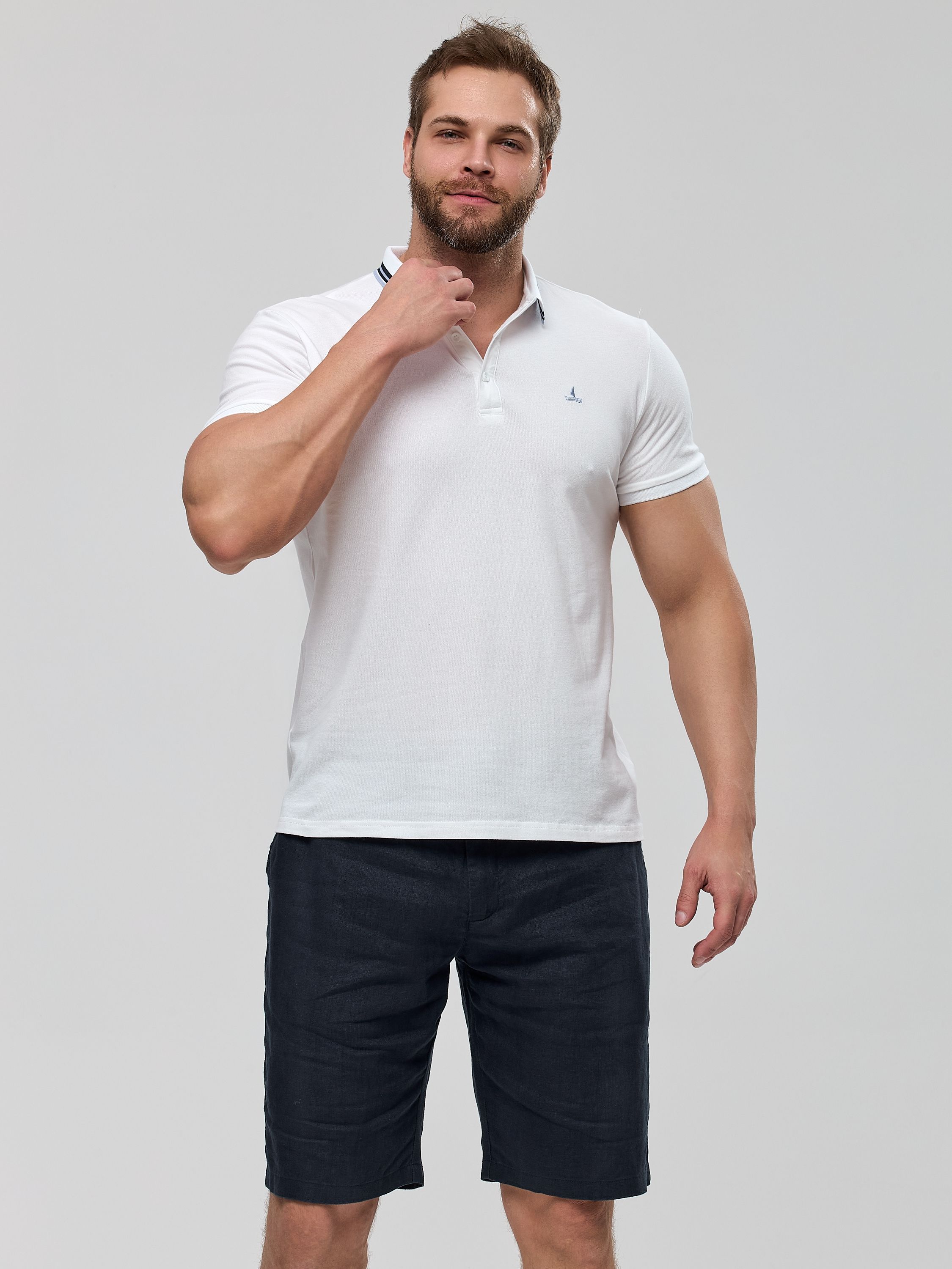 Поло муж. МС 2129 (M-6XL) (L белый)