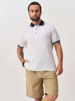 Поло муж. МС лен 2541 (M-2XL) (L белый)