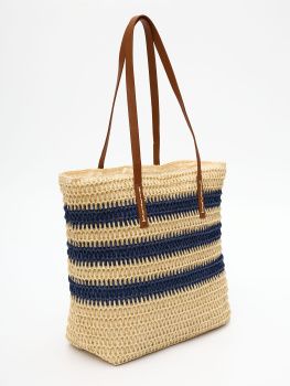 Сумка жен. МС тоут полоска соломка 10056