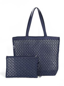 Сумка пляжная + косметичка МС ажур 9043