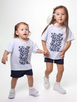 Футболка дев. МС 075 (2-8) (2-92 см синий)