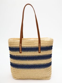 Сумка жен. МС тоут полоска соломка 10056