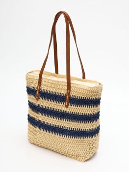 Сумка жен. МС тоут полоска соломка 10056